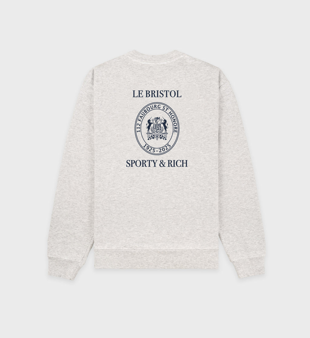 Crest Seal 100th Crewneck - Heather Gray/Navy
