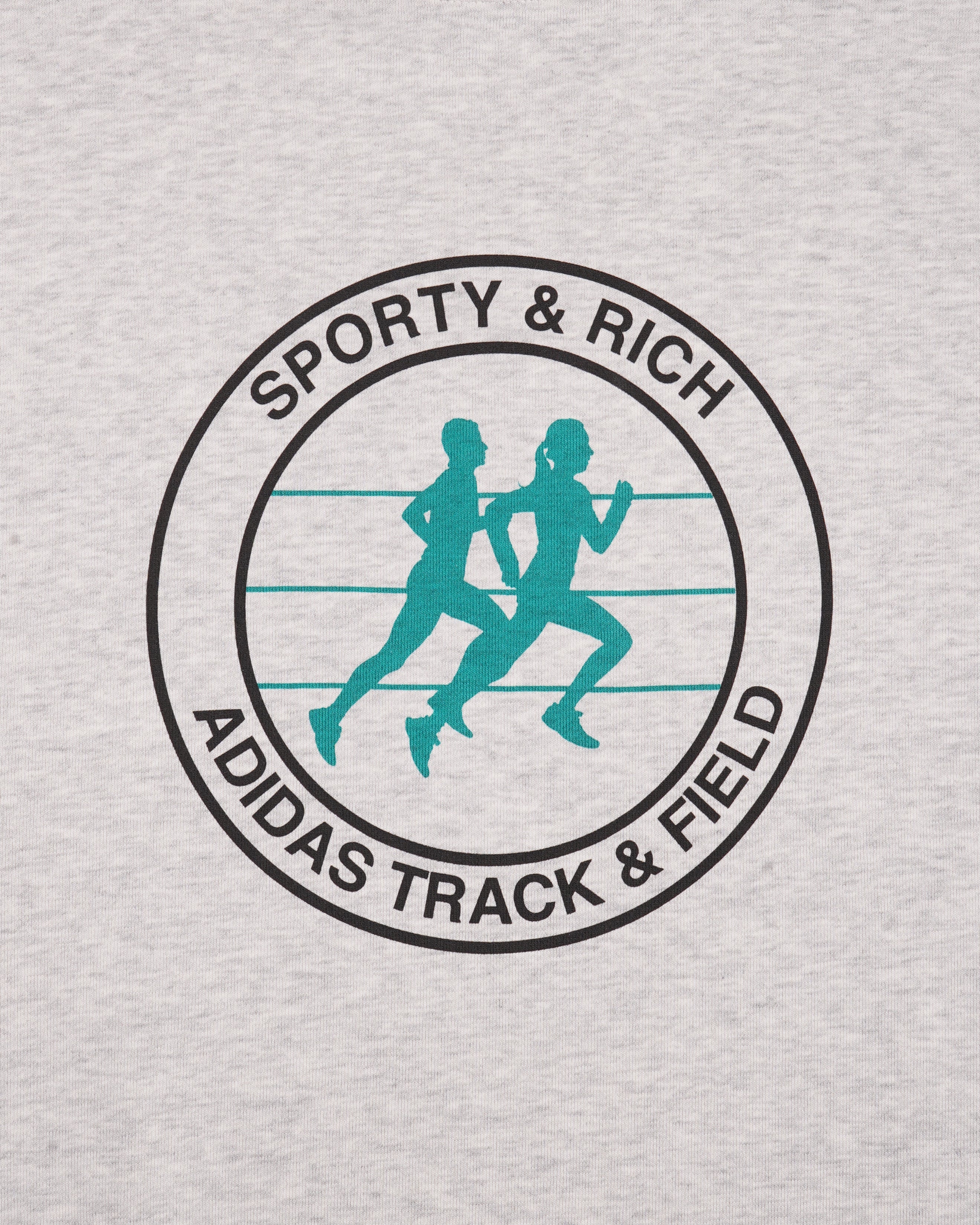 Adidas Track & Field Crewneck - Heather Gray/Faded Black/Teal