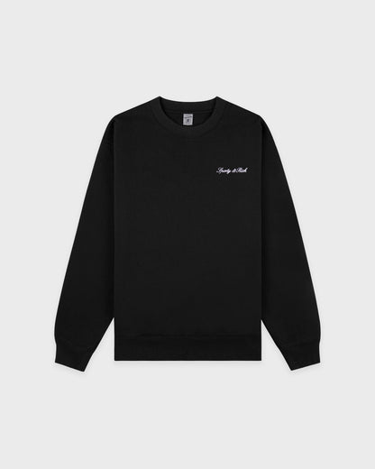 Signature Logo Embroidered Crewneck - Black/White