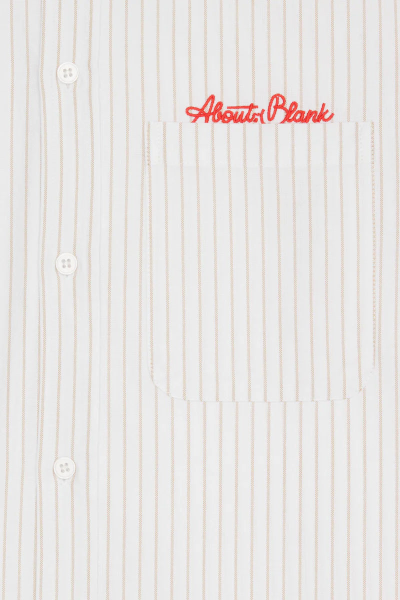 Oxford script shirt - beige/white