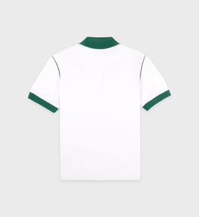 Crown 70s Pique Polo - White/Alpine