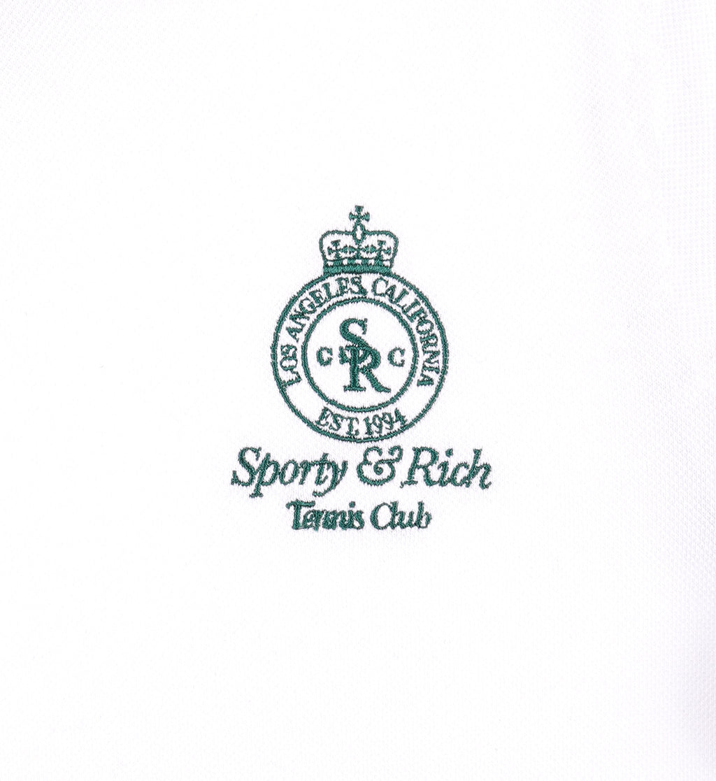 Crown 70s Pique Polo - White/Alpine