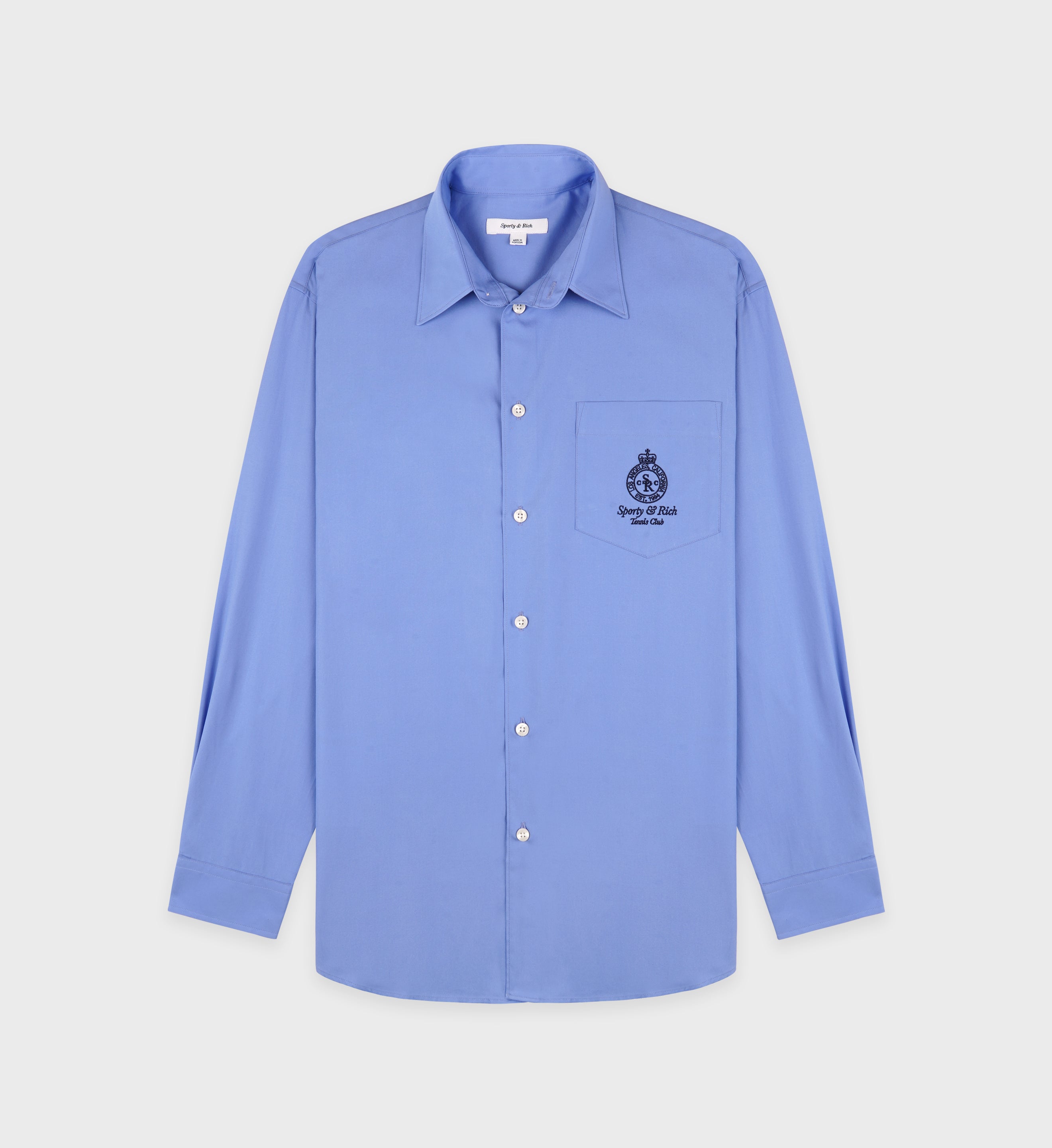 Crown Tennis Oversized Shirt - Flax blue