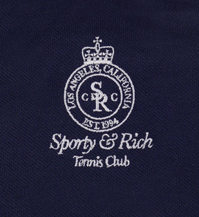 Crown Tennis Pique Short - Navy/White