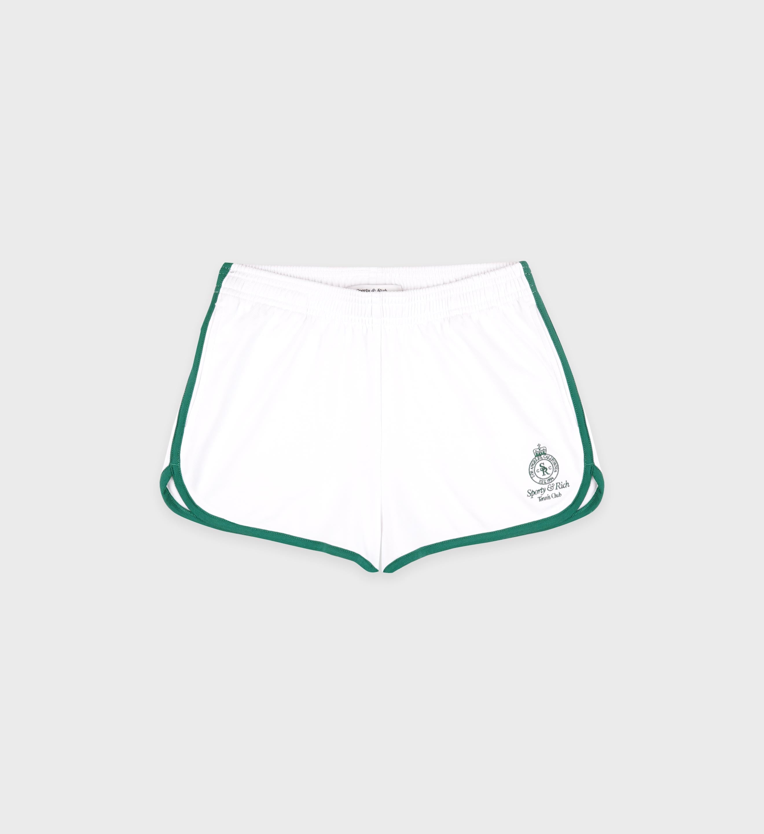 Crown Tennis Pique Short - White/Alpine