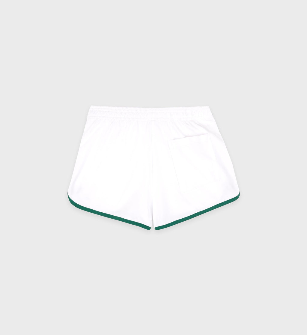 Crown Tennis Pique Short - White/Alpine