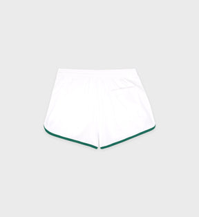Crown Tennis Pique Short - White/Alpine