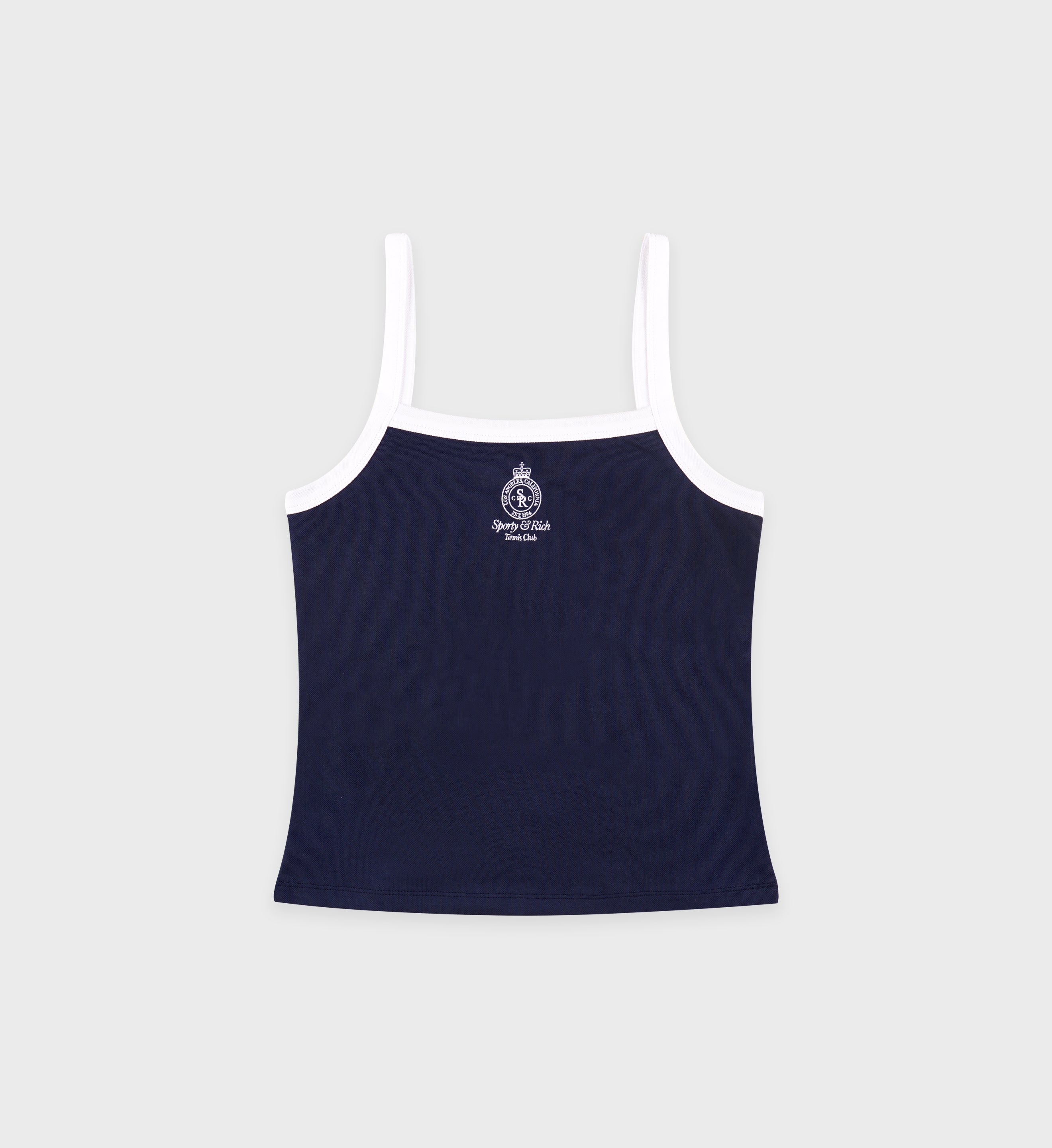 Crown Tennis Pique Tank - Navy/White