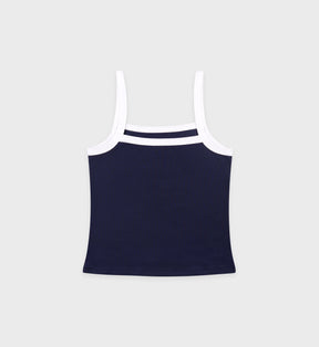 Crown Tennis Pique Tank - Navy/White