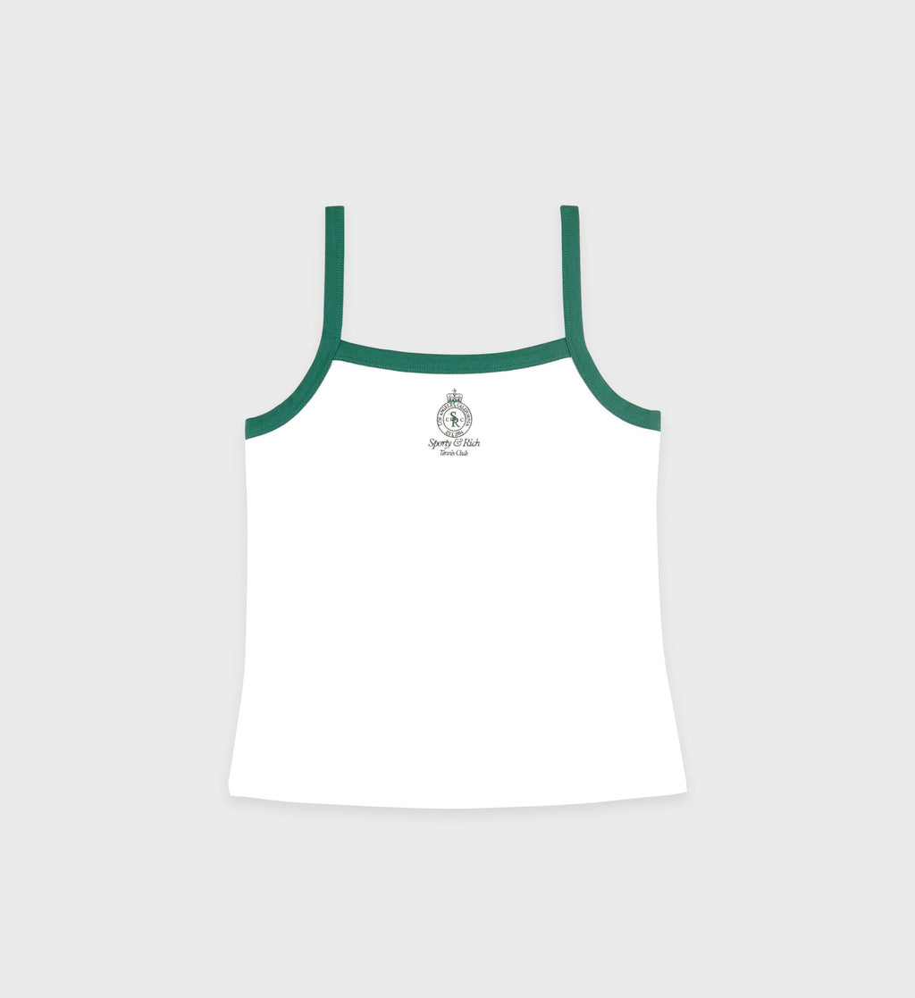 Crown Tennis Pique Tank - White/Alpine