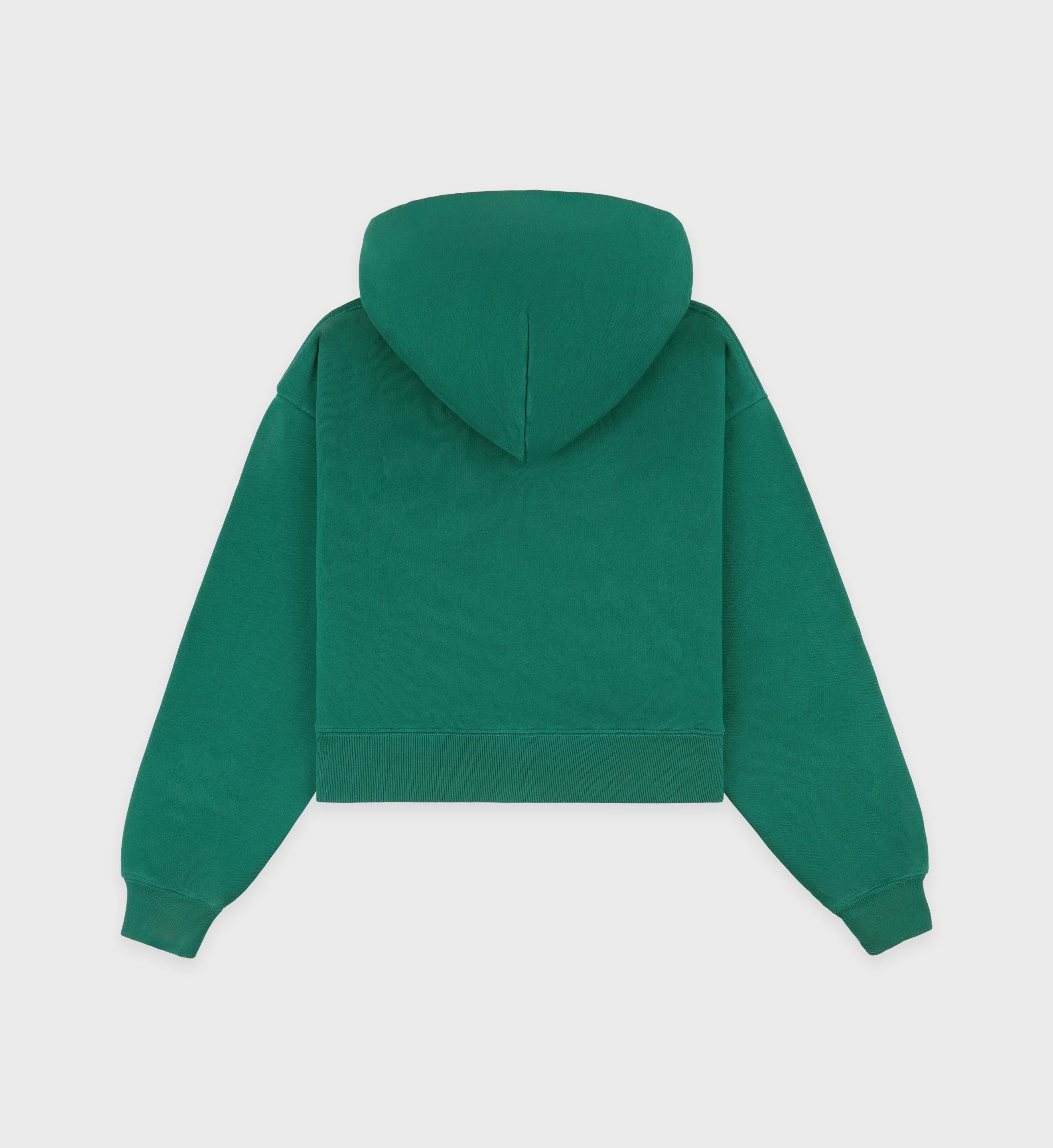 Crown Tennis Cropped Hoodie - Alpine/White