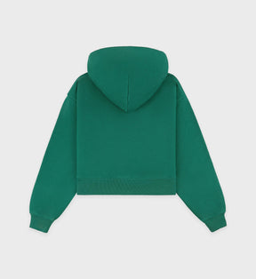 Crown Tennis Cropped Hoodie - Alpine/White