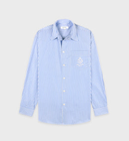 Crown Tennis Oversized Shirt - Light Blue Striped