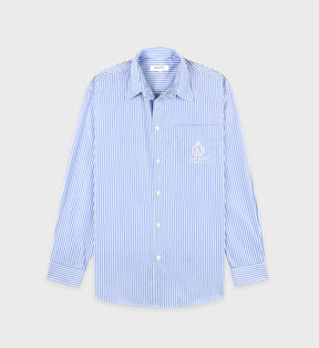 Crown Tennis Oversized Shirt - Light Blue Striped