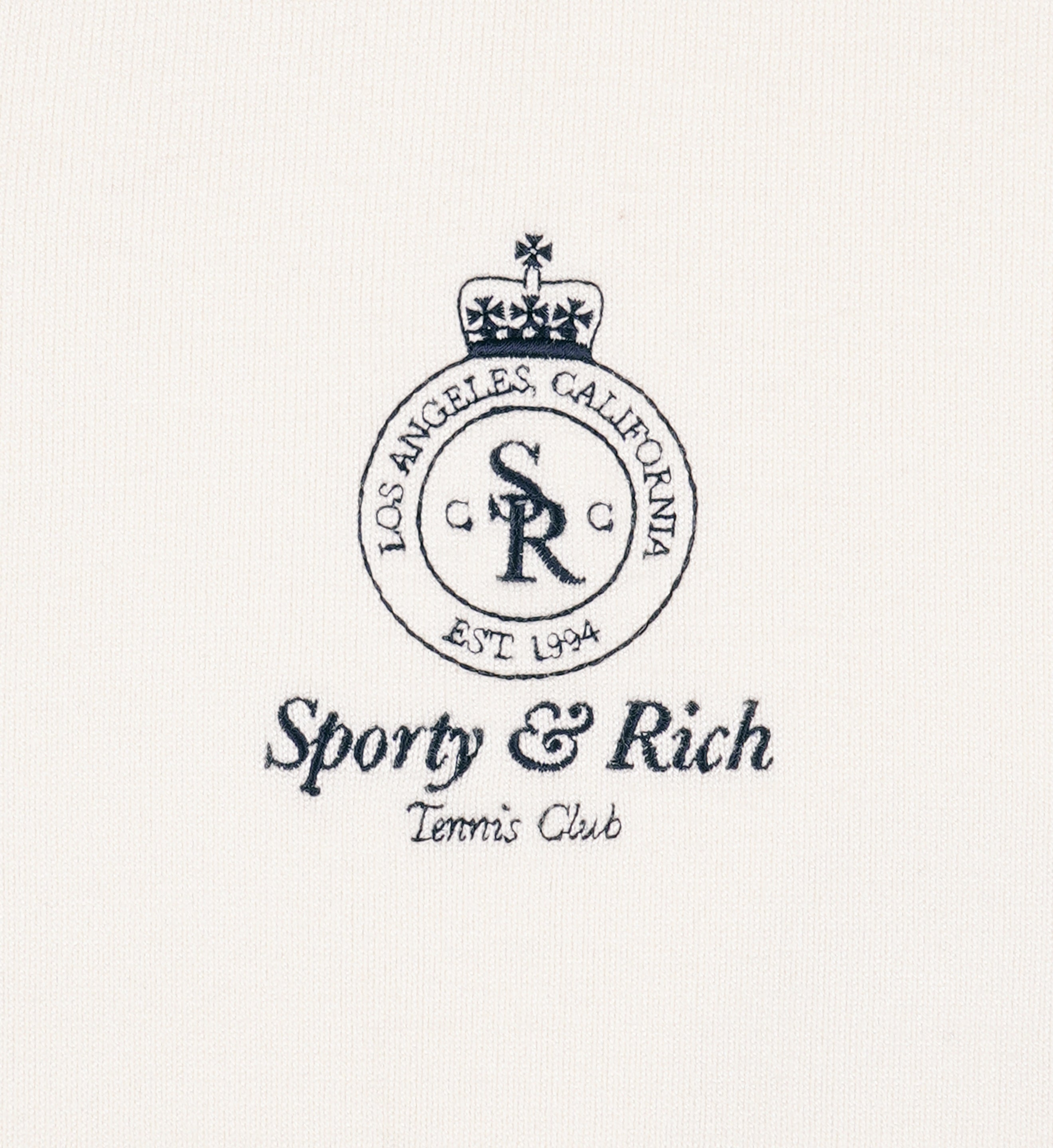 Crown Tennis Zipped Cardigan - Off White/Navy