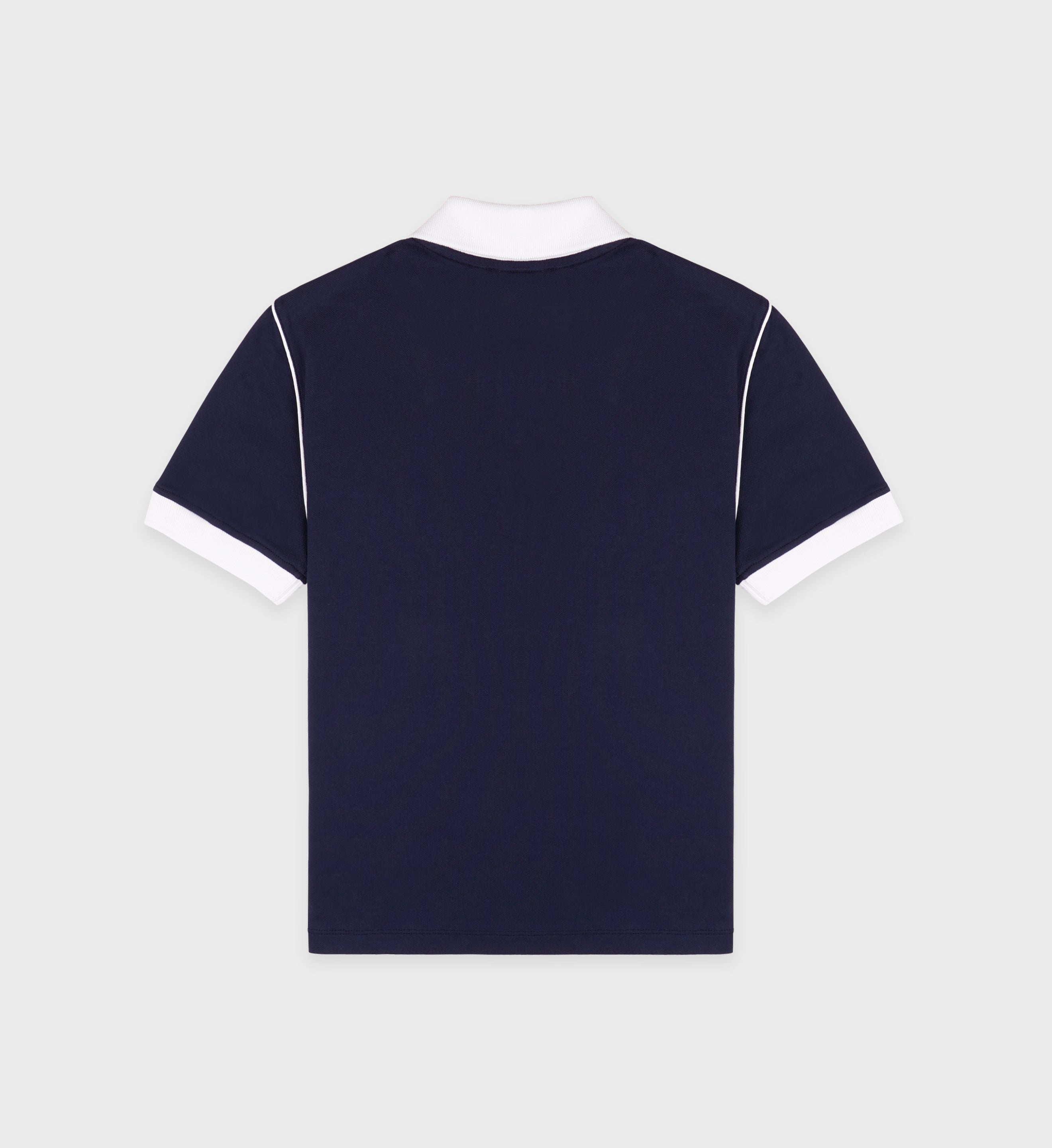 Crown 70s Pique Polo - Navy/White