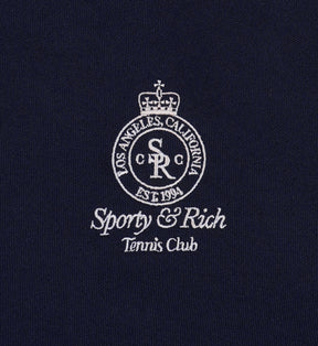 Crown 70s Pique Polo - Navy/White