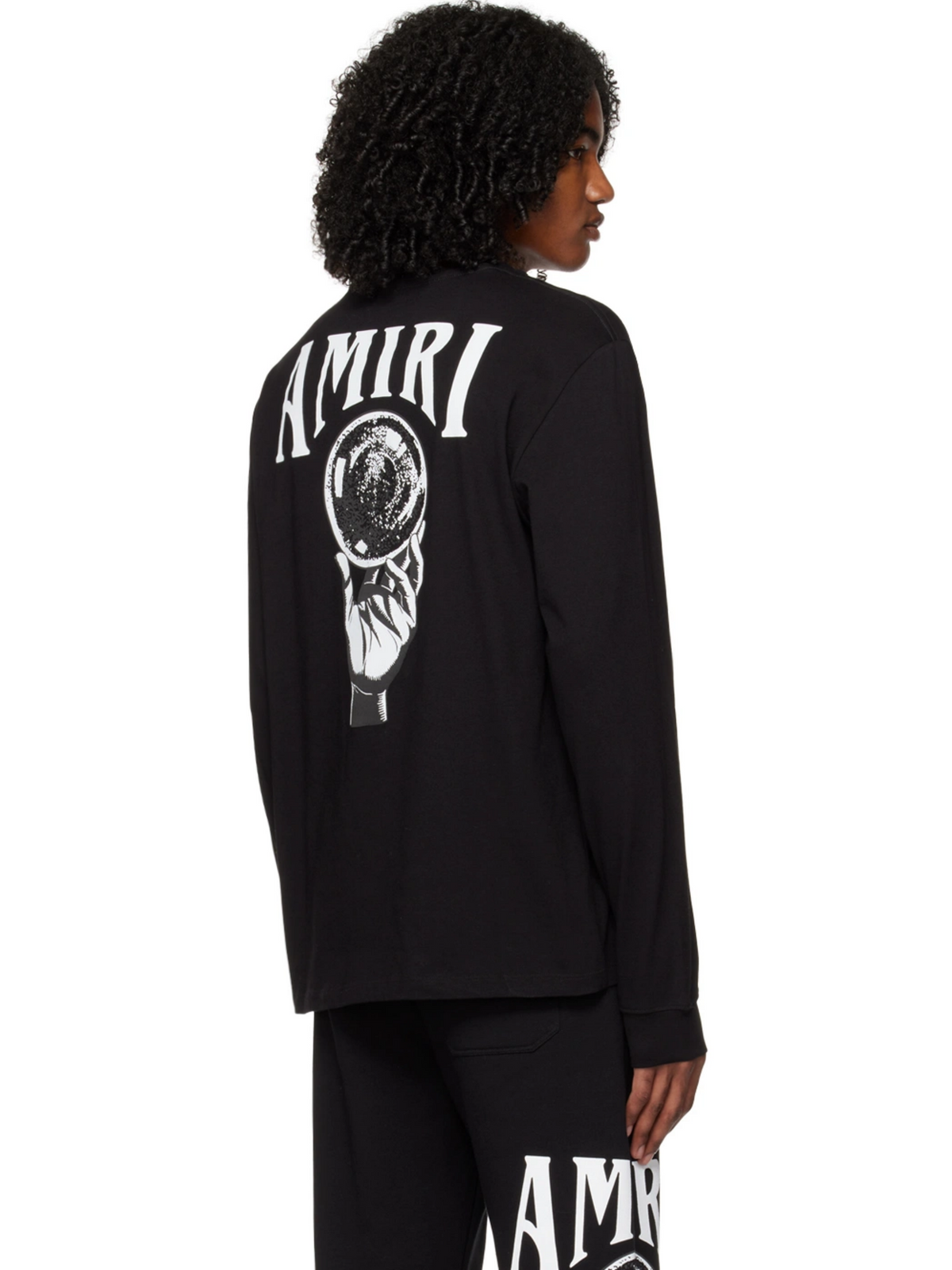 AMIRI CRYSTAL BALL LONG SLEEVE TEE BLACK