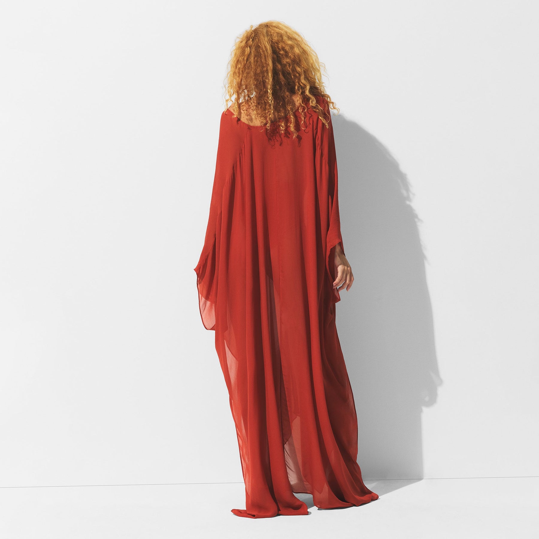 SHEER COVER-UPS LONG KAFTAN | AUBURN