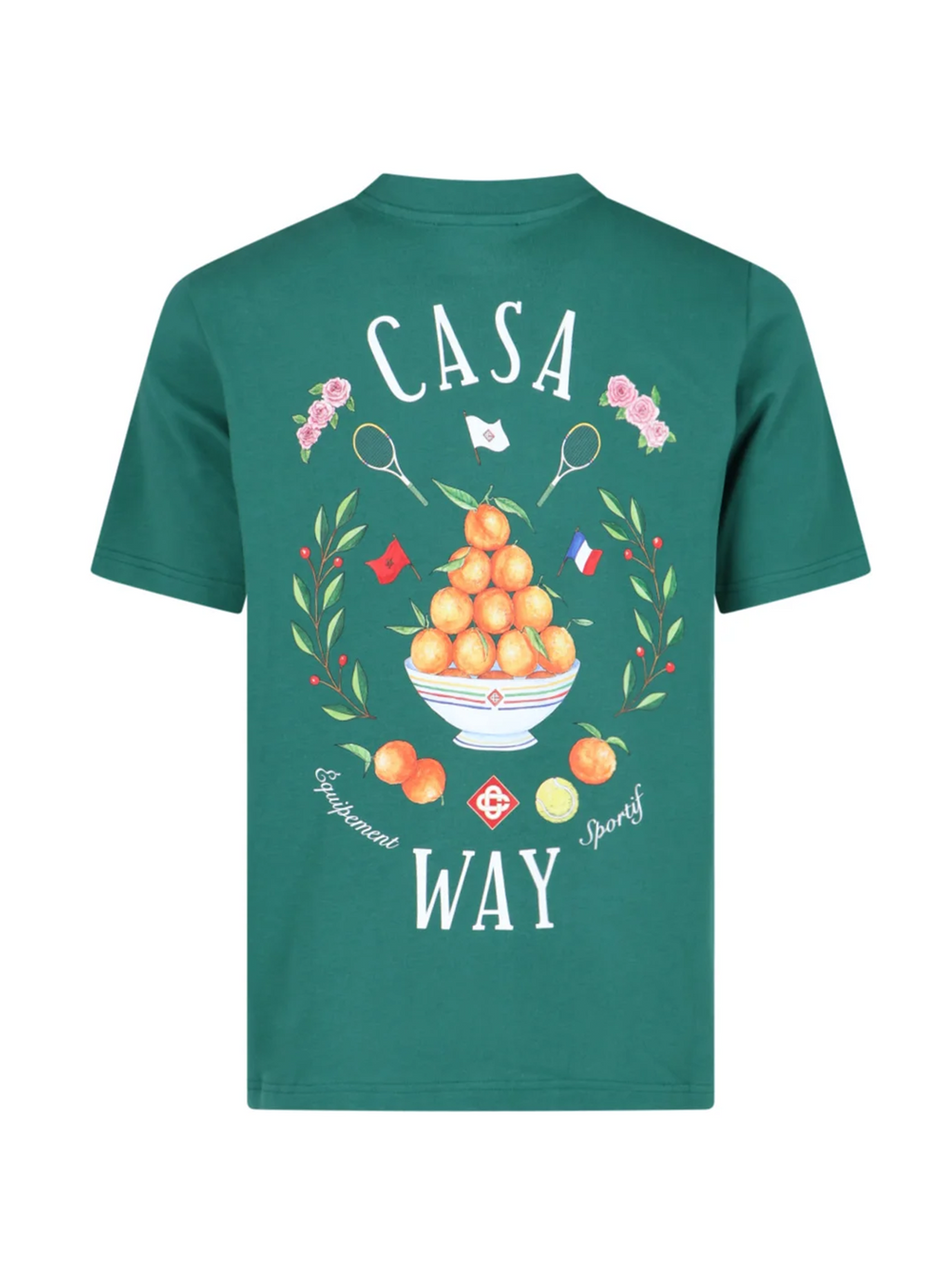 Casablanca Casa Way Bowl of Oranges Printed T-Shirt in Green