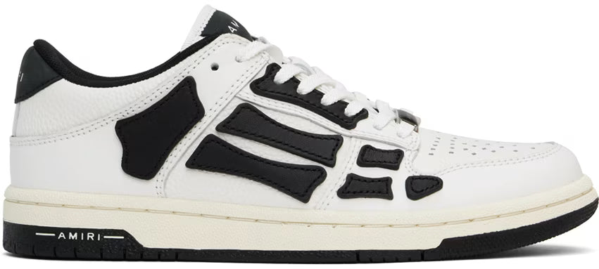 MIRI White & Black Skel Top Low Sneakers