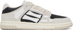 AMIRI Women  Gray & Black Glitter Suede Skel Top Low Sneakers