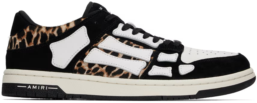 AMIRI Black & Beige Leopard Skel Top Low Sneakers