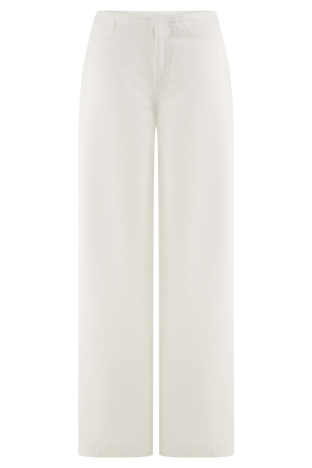 Caitlin Mid Rise Denim Flare Jeans - White