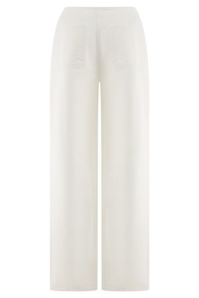 Caitlin Mid Rise Denim Flare Jeans - White
