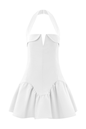 Calipso Halter Mini Dress - White