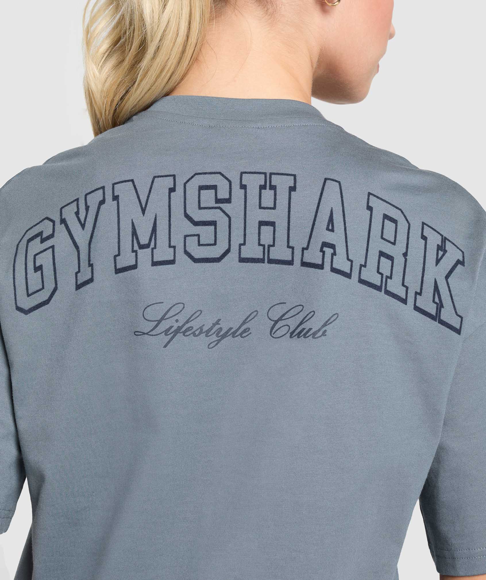 Gymshark Campus Classics Graphic T-Shirt - Iron Blue