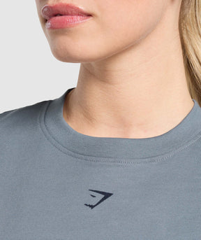 Gymshark Campus Classics Graphic T-Shirt - Iron Blue
