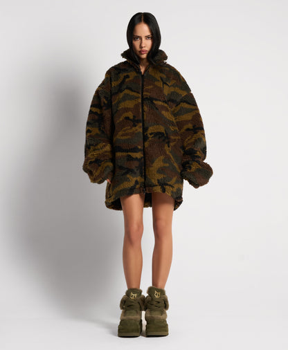 Bambi Dark Olive Suede/Shearling