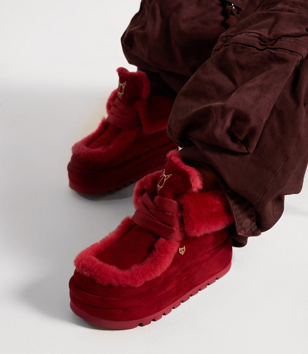 Bambi Burgundy Shearling