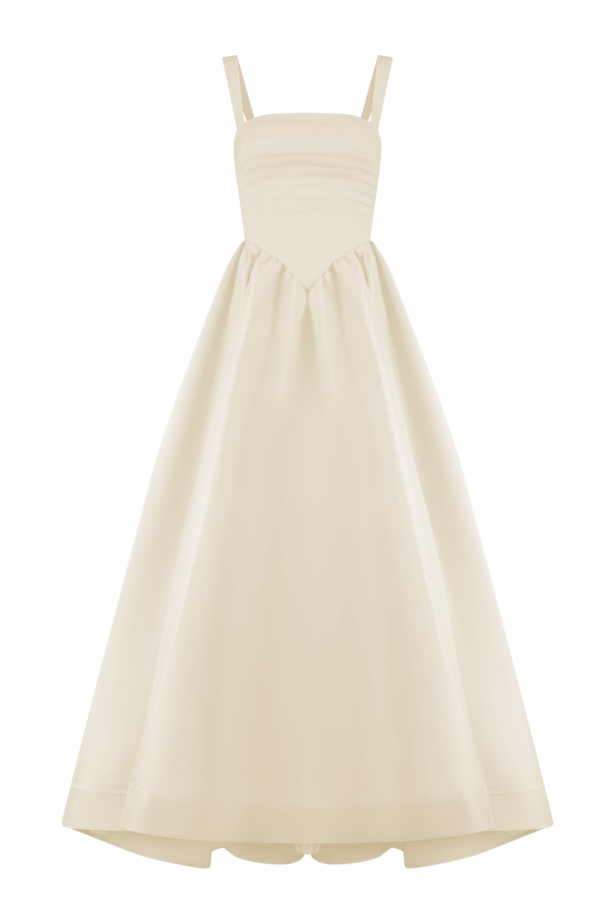 Carla Ruched Gown - Cream Ivory