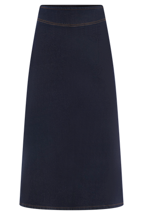 Cecilia Denim A-Line Midi Skirt - Indigo Blue