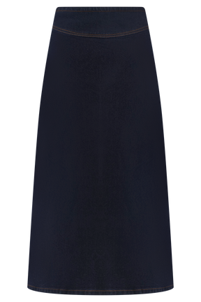 Cecilia Denim A-Line Midi Skirt - Indigo Blue