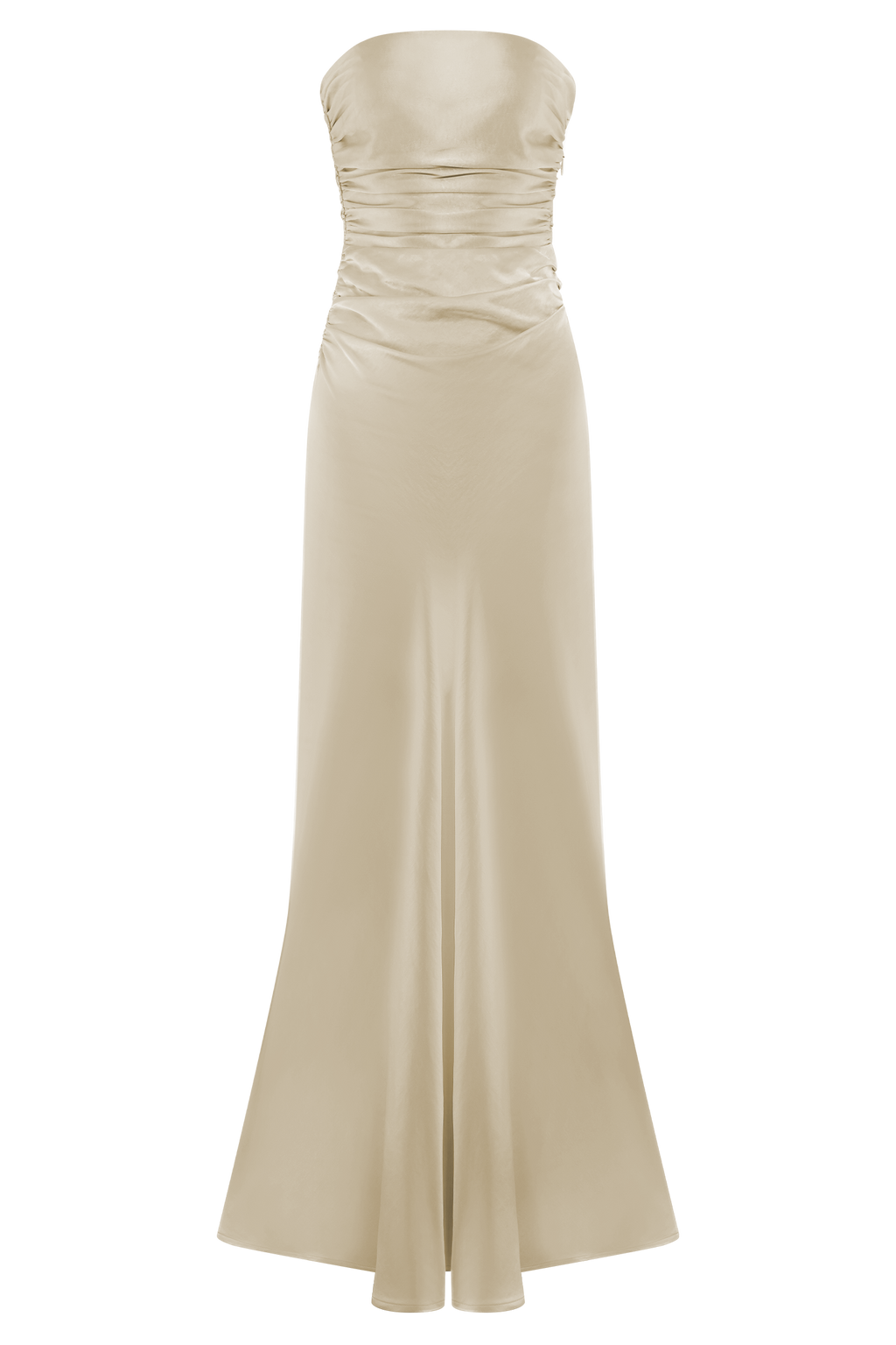 Cedar Strapless Satin Maxi Dress - Blush Gold