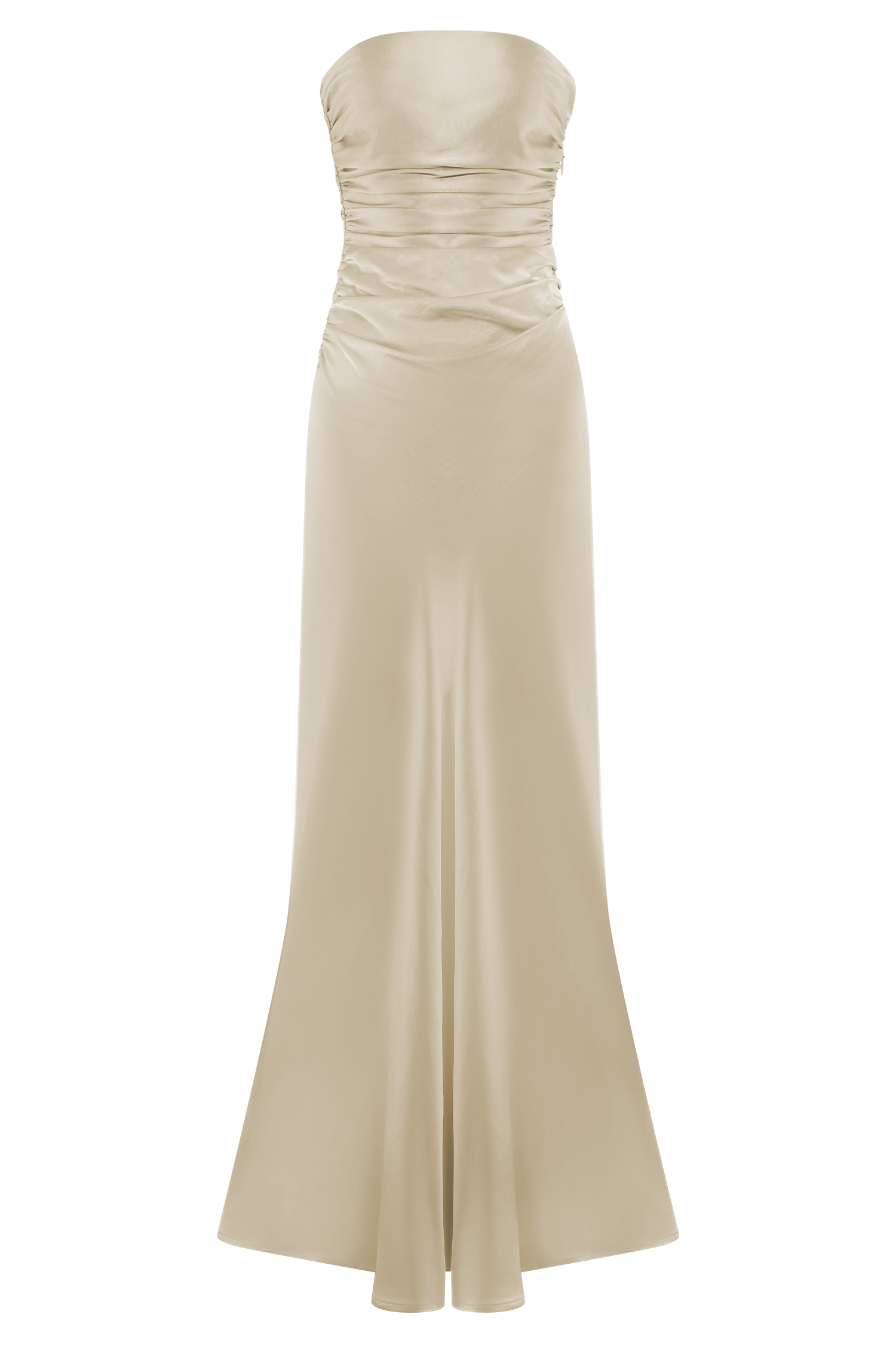 Cedar Strapless Satin Maxi Dress - Blush Gold