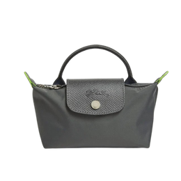 Longchamp Le Pliage Black Pouch With Handle Chestnut