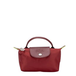 Longchamp Le Pliage Red Pouch With Handle Chestnut