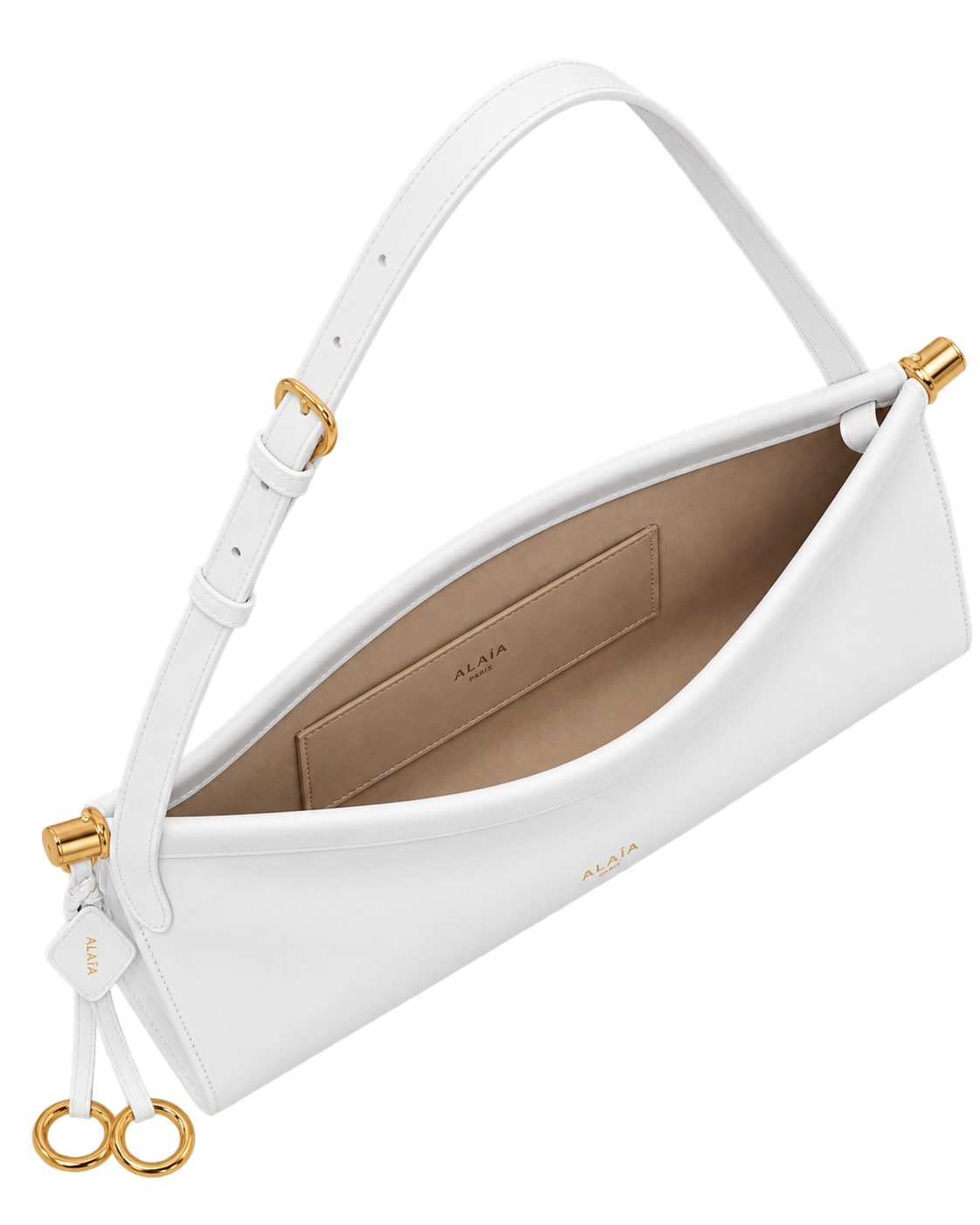 Optic White - Le Click East West Small Bag In Leather