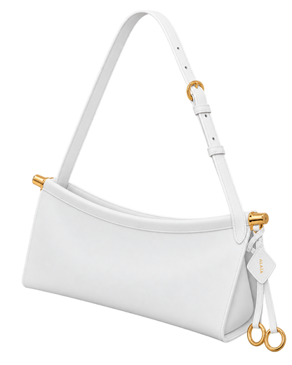 Optic White - Le Click East West Small Bag In Leather