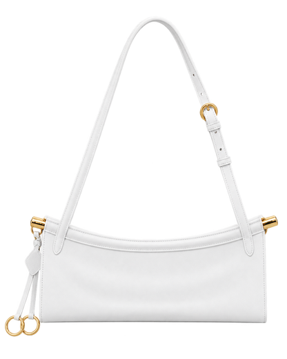 Optic White - Le Click East West Small Bag In Leather