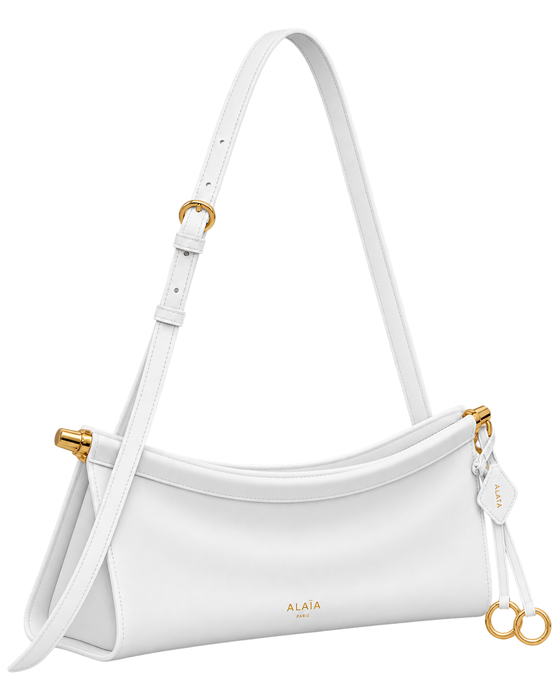 Optic White - Le Click East West Small Bag In Leather