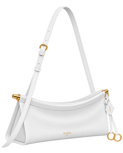Optic White - Le Click East West Small Bag In Leather