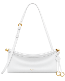 Optic White - Le Click East West Small Bag In Leather