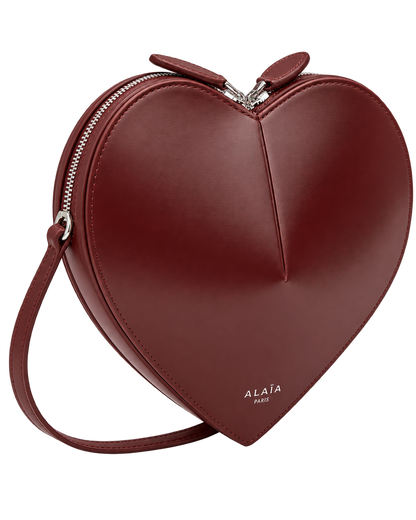 Heart-Shaped Premium Leather Crossbody Bag – Chocolate Brown