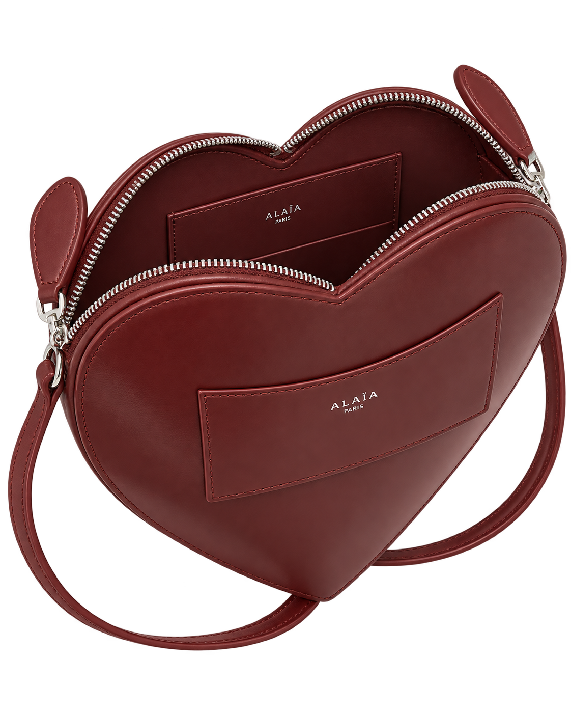 Heart-Shaped Premium Leather Crossbody Bag – Chocolate Brown