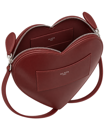 Heart-Shaped Premium Leather Crossbody Bag – Chocolate Brown